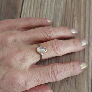 Mesa Ring Moonstone Womens Silver Boho Bohemian Gypsy Gift Present Holiday Daint